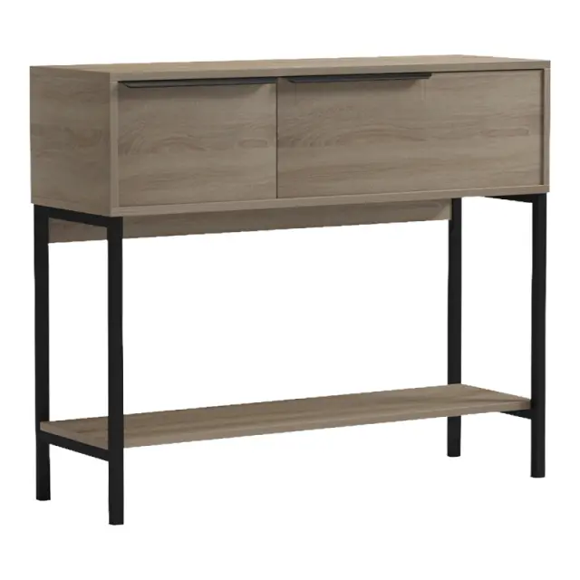 Κονσόλα Nordic pakoworld σε sonoma-μαύρη απόχρωση 90x29,5x76εκ 3