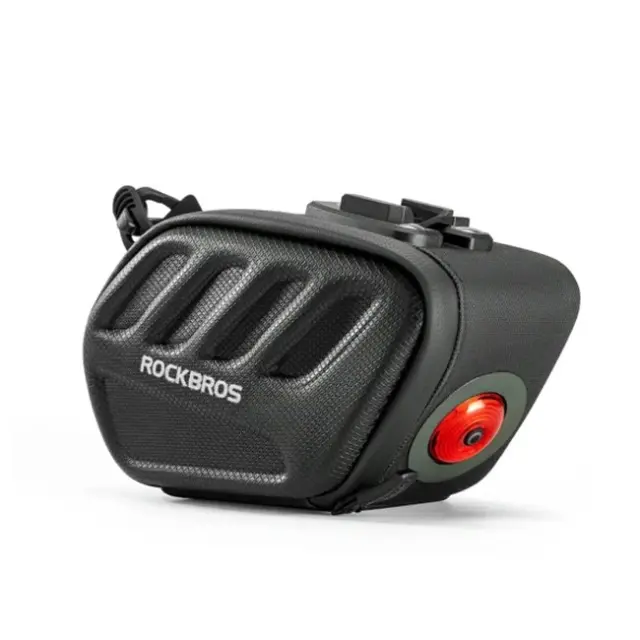 Rockbros C61 Bike Saddle Bag with Smart Rear Light 0.45L Black 2