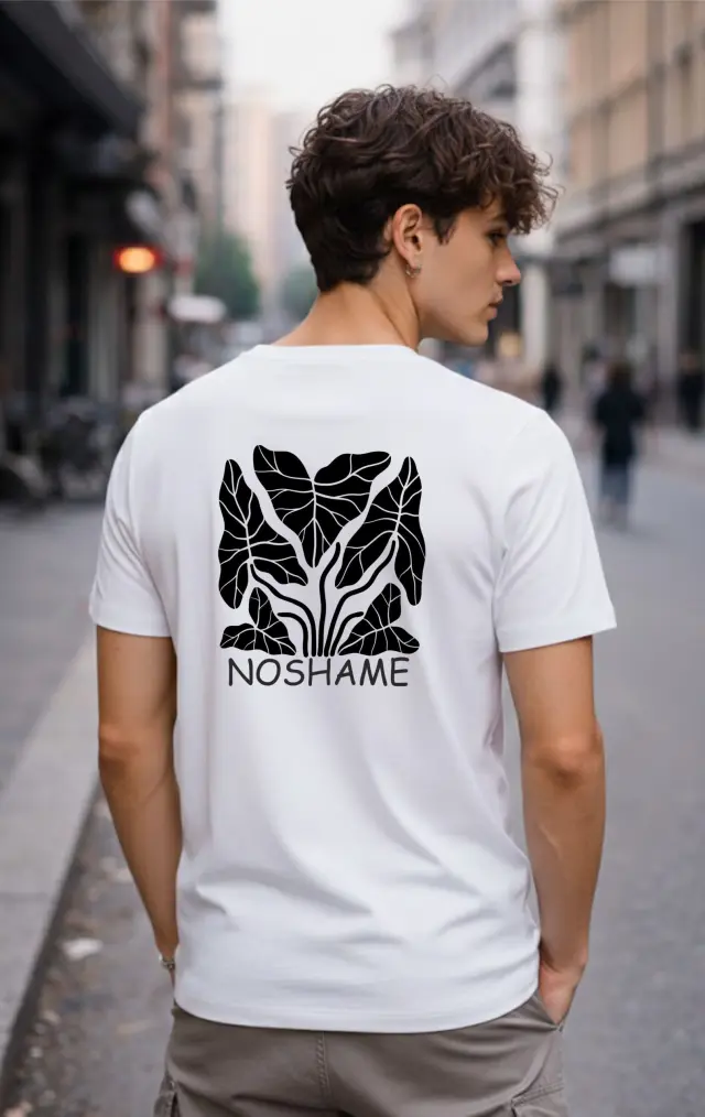 T-shirt Noshame® Λευκό με τύπωμα - 142694 - XXL
