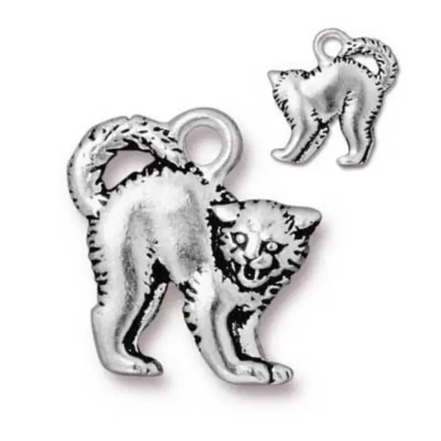 Διακοσμητικό Χυτό Pewter - Scary Cat - Antique Silver - 1τεμ