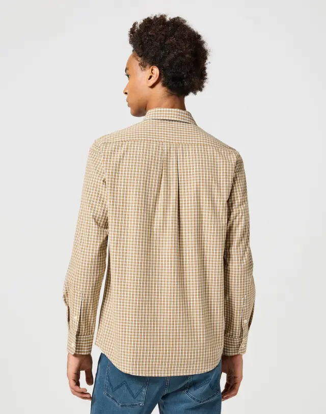 Wrangler Ανδρικό Πουκάμισο Καρό Μακρυμάνικο 112358064 Βαμβακερό Regular-Fit – Dijon - M 2