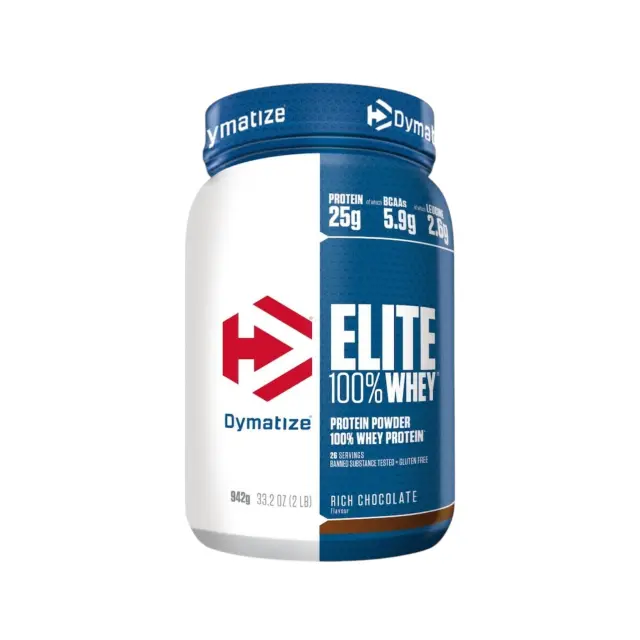 Dymatize Elite 100% Whey Πρωτεΐνη Ορού Γάλακτος Χωρίς Γλουτένη με Γεύση Rich Chocolate 942gr