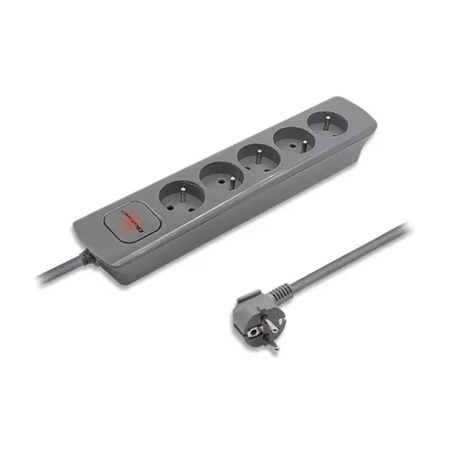 Qoltec Power Strip 5-socket 1.8m Gray (50275)