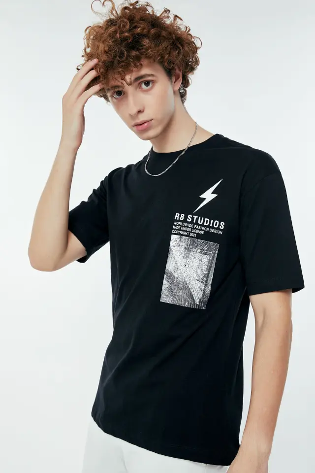 T-Shirt Βαμβακερό R8 Μαύρο