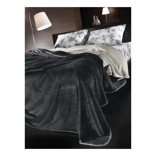 Σετ Κουβέρτα Υπέρδιπλη 2 Τεμαχίων Guy Laroche Velvet Anthracite 220x240