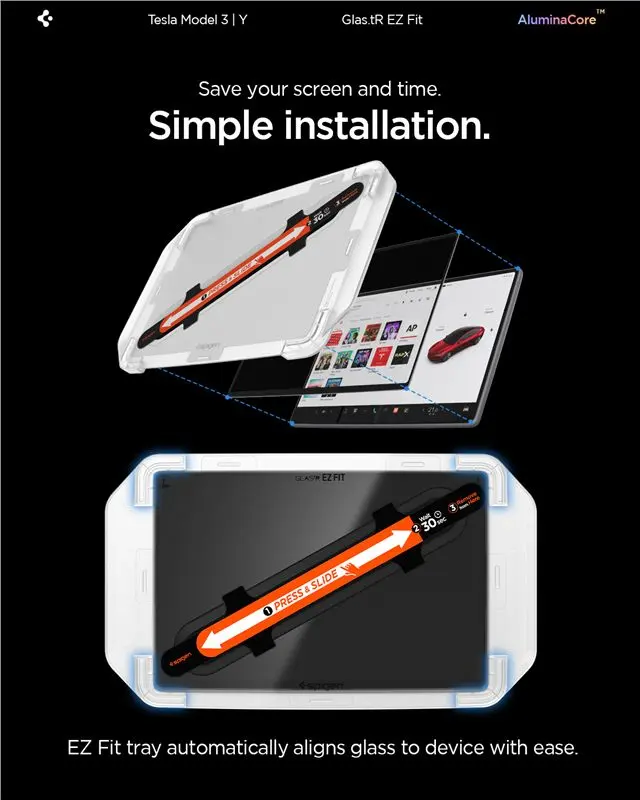 Spigen EZ Fit Clear Transparent (15.4"/1 Pack) - Tesla Model Y (2025/2026)/Model 3 (2024/2025/2026) 2