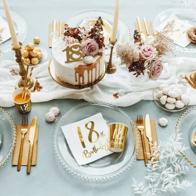 PartyDeco Κερί Γενεθλίων Νο. 18 - Μοντέρνο Χρυσό - 3