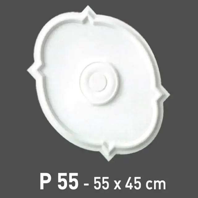 Deco Ροζέτα οροφής φωτιστικού πολυστερίνης λευκή 550mm / Ρ 55 2