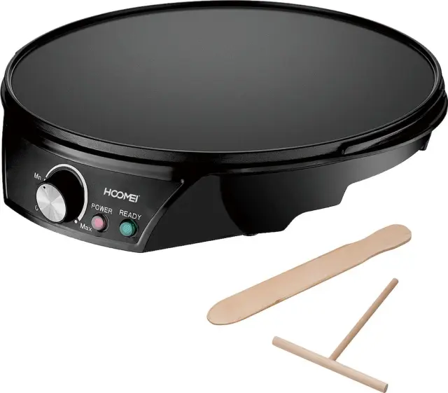 Hoomei Κρεπιέρα επιφάνειας 30cm 1200W Μαύρη HM-5855