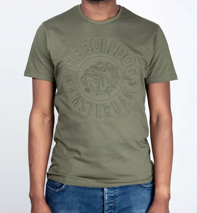 The Bulldog Amsterdam Μπλουζάκι Original Embossed Army Green - XLarge 3
