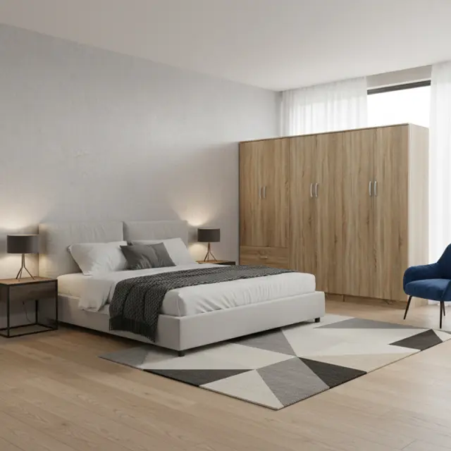 Ντουλάπα εξάφυλλη Athos I pakoworld sonoma 240x42x180εκ