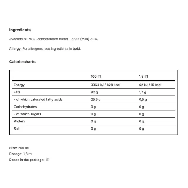 Vilgain Ghee Spray with Avocado Oil 2