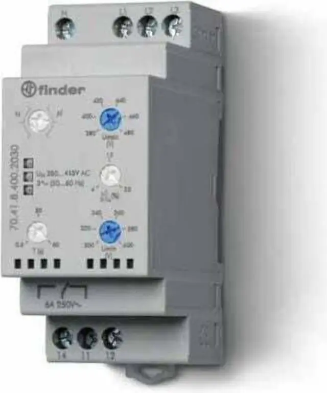 Monitoring relay 3ph.1CO 6A/380...415VAC/adjustable/asymmetry (70.41.8.400.2030)