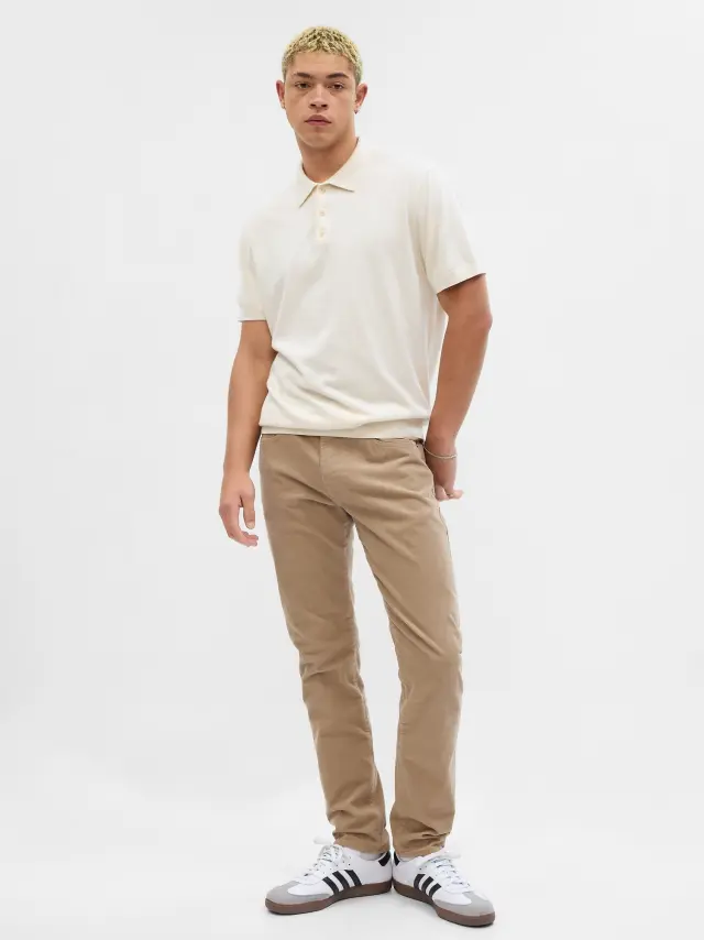Μπεζ Κοτλέ Slim Παντελόνι σε GapFlex με Washwell chino academy - 32X34