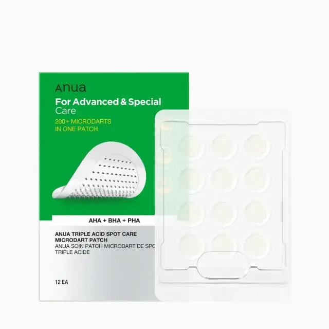 Anua Triple Acid Spot Care Θεραπευτικά Επιθέματα Προσώπου για Άμεση Αντιμετώπιση Τοπικών Ατελειών, Σπυριών και Ερεθισμών, 12patches