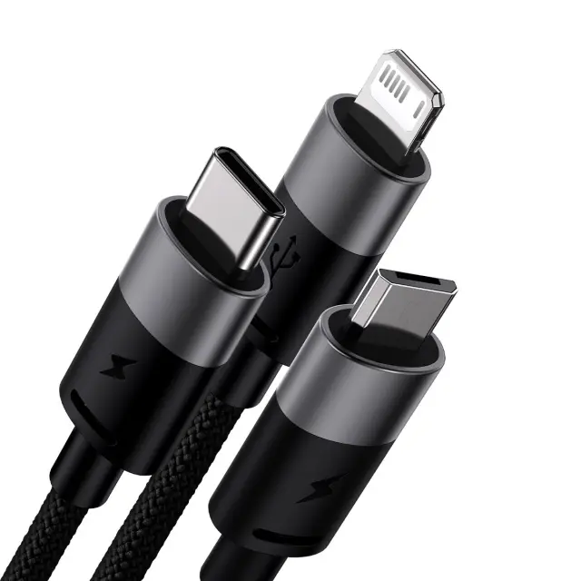 Baseus StarSpeed 3in1 Fast Charging Cable USB-A - USB-C/Lightning/MicroUSB 3.5A 1.2m Black 2