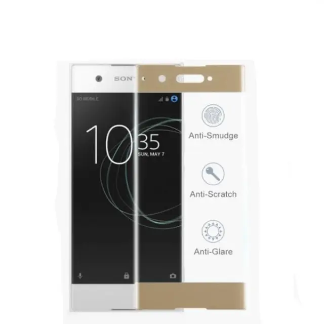 Full Cover Tempered Glass (Τζαμάκι προστασίας) Sony Xperia Xa1 Χρυσό
