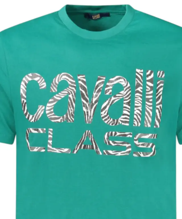Cavalli Class - Ανδρική Μπλούζα T-Shirt Κοντομάνικη Short Sleeve TXT61DJD060-04038 Πράσινο 3