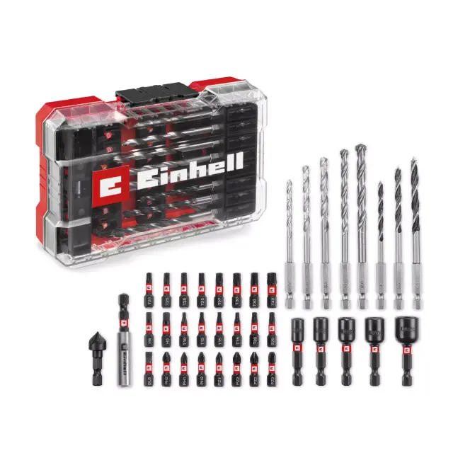 Einhell 49108759 - Σετ κρουστικών τρυπανιών M-CASE 39 τεμαχίων με τρυπάνια μετάλλου, τοιχοποιίας και ξύλου