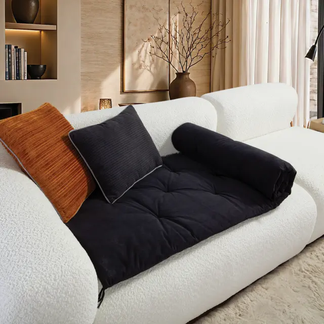 Nef-Nef Homeware Ανώστρωμα Καναπέ Eriete 70x220 Μαύρο 2