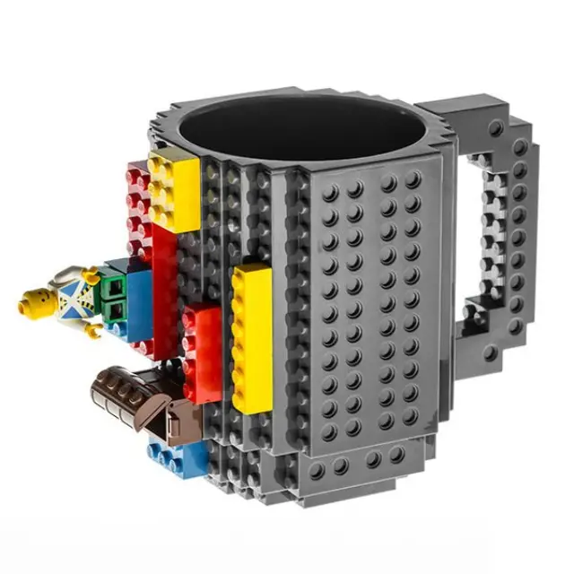 Πλαστική Κούπα Τύπου Lego - Grey