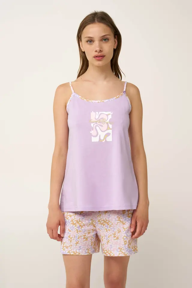 Βαμβακερό Babydoll με Τιράντες Vamp 24305 LILLA PASTEL