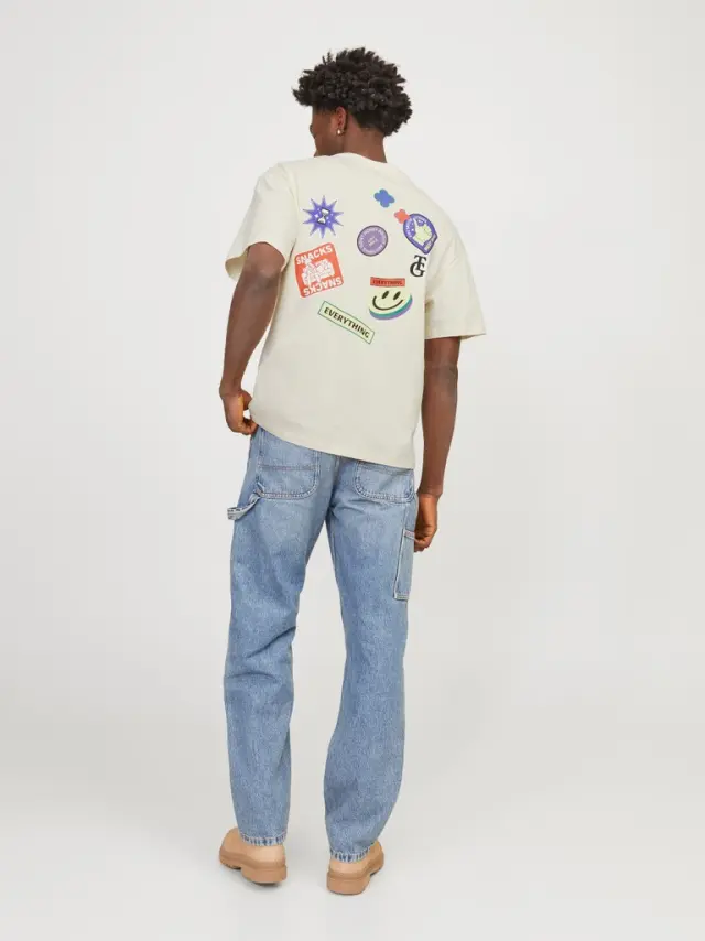 JORDECAL TEE SS CREW NECK TG LN buttercream 3