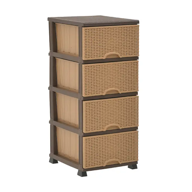 Συρταριέρα Μπεζ/Καφέ Πλαστικό 38x46x90cm 6-50-558-0004
