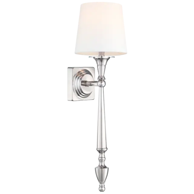 Sconce Austin W01258NI-WH νίκελ με λευκό καπέλο – κομψό και αρμονικό φωτιστικό τοίχου Nickel Χρώμιο