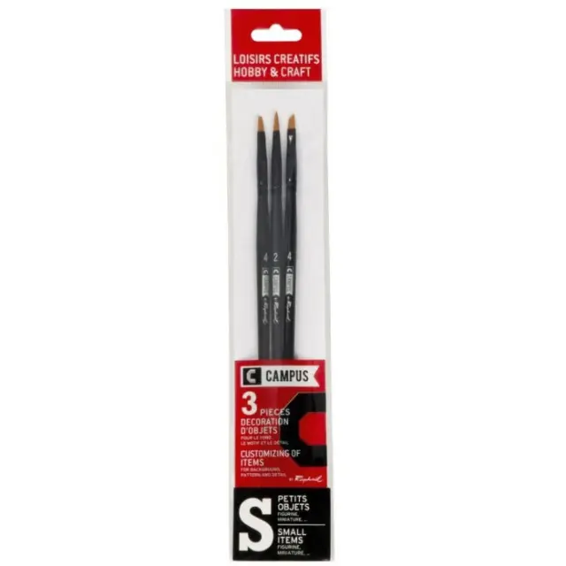 Raphael Campus Σετ 3 Πινέλα για Hobby, Small