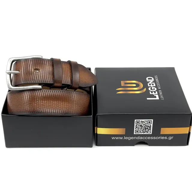 Κονιάκ Δερμάτινη Ζώνη Full Grain 3,5 cm 2