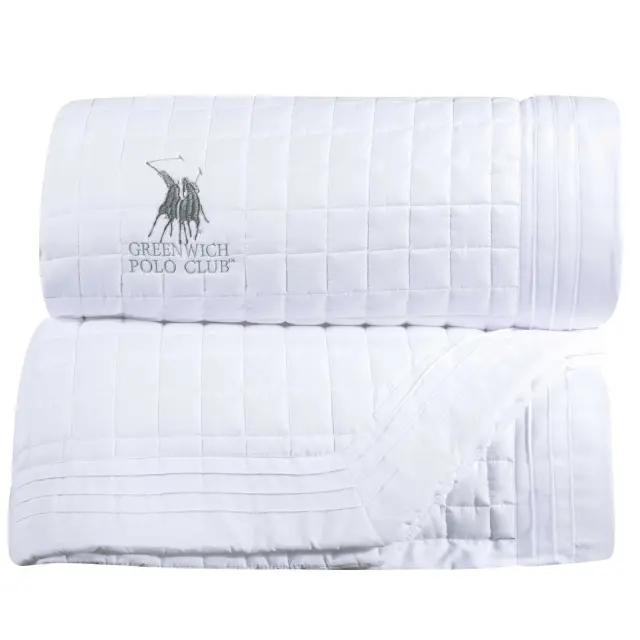 Κουβερλί 240x250 King Size Classic Greenwich Polo Club 2354 White 100% Microfiber 3