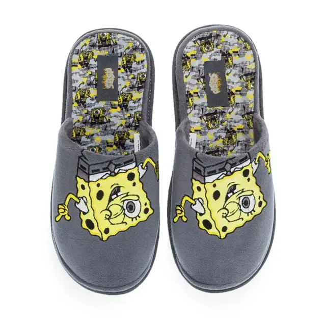 Parex Ανδρικές Παντόφλες Σπιτιού Spongebob, Χρώμα Γκρι
