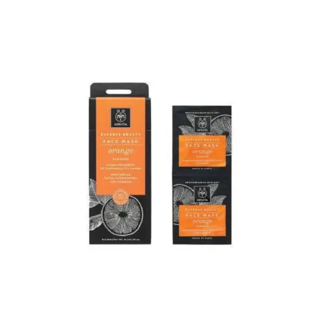 Apivita Express Beauty Μάσκα Προσώπου Αναζωογονησης με Πορτοκάλι για Λάμψη, 2*8ml