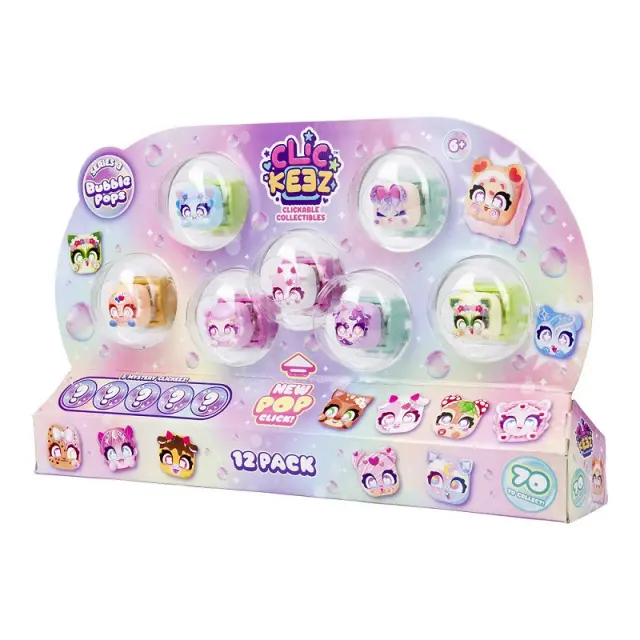 Clickeez Clickable Collectables Φιγούρες Bubble Pop Keychain 12 Pack