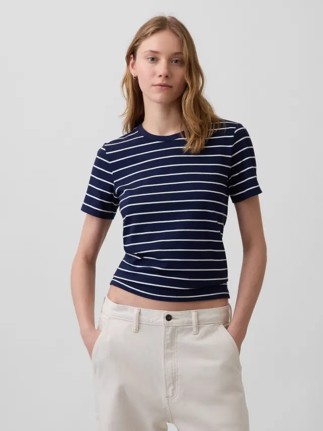 Γυναικεία Μπλούζα VintageSoft από Βιολογικό Βαμβάκι Navy blue & white stripe