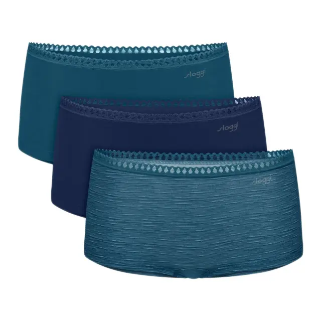 Sloggi Γυναικείο Boxer GO Crush Short - Τριπλό Πακέτο, Χρώμα Τιρκουάζ