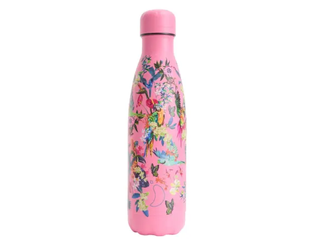 Μπουκάλι Θερμός Tropical Original Chilly's με χωρητικότητα 500ml και διατήρηση θερμοκρασίας 12h ζεστό / 24h κρύο - Macaw Madness