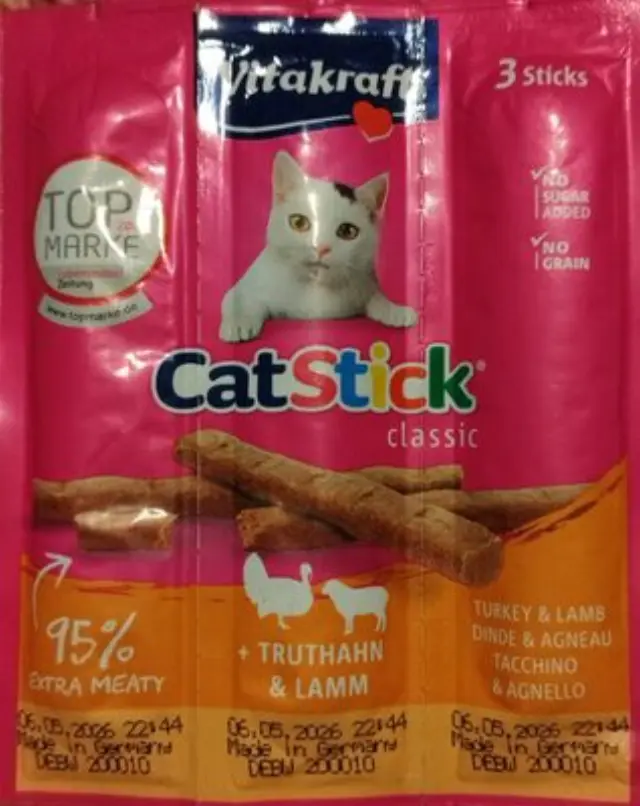 Vitakraft Cat Stick Classic Turkey & Lamb Λιχουδιά για Γάτες (3x18gr) Μονόχρωμο
