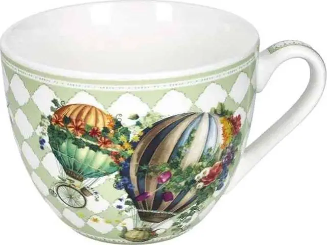 Brandani Κούπα Πρωινού New Bone China Wonderland 12 x 9 cm 500ml Πράσινη