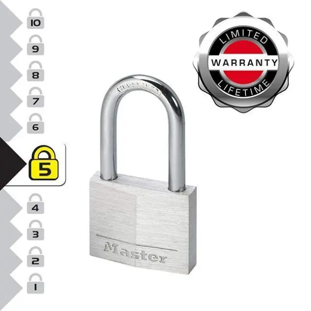Master Lock 9140EURDLFCC - Λουκέτο αλουμινίου 40mm μακρύλαιμο 2
