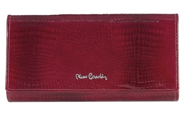 Γυναικείο δερμάτινο πορτοφόλι Pierre Cardin,με RFID, μπορντό,Lady80 122