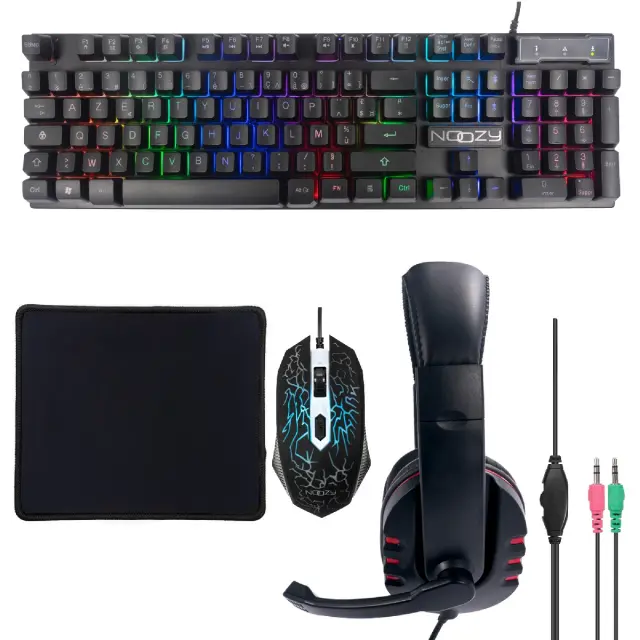 Gaming Set Noozy GS-100 που αποτελείται από Gaming Ακουστικά με Μικρόφωνο, 4D Ποντίκι, LED Πληκτρολόγιο και Mousepad 3