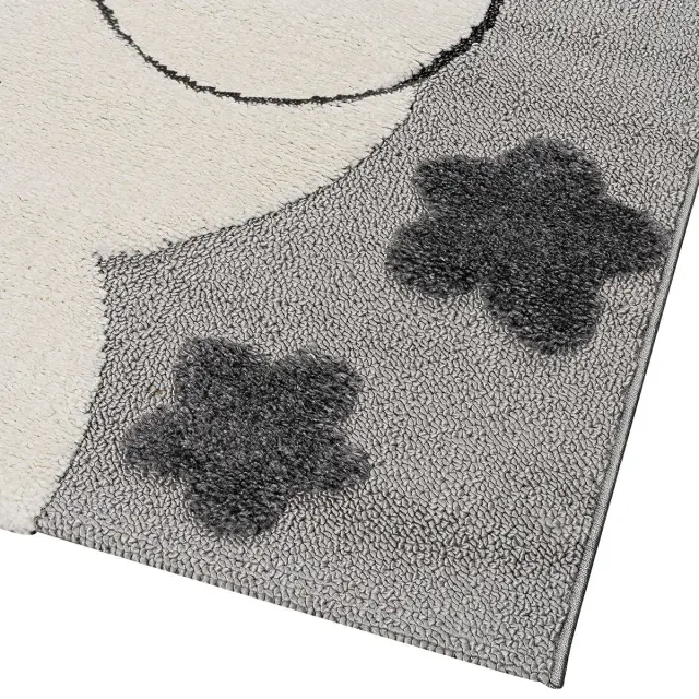 Beauty Home Χαλί Loop Art 9557 133x190 Grey White Γκρι Λευκό 3