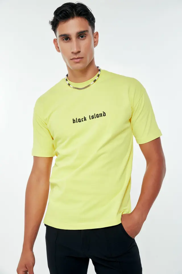 T-Shirt Βαμβακερό Black Island Κίτρινο