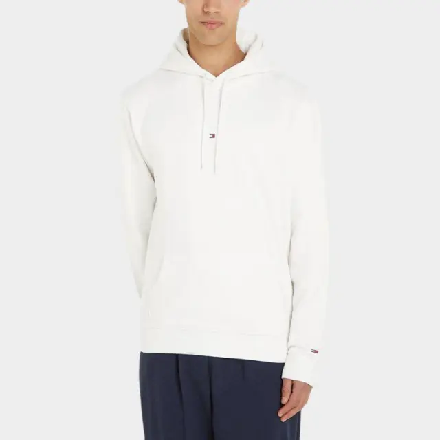 Tommy Hilfiger - Ανδρικό Φούτερ με Κουκούλα και Τσέπες Tonal Logo DM0DM16800-YBR Λευκό - 2XL 2