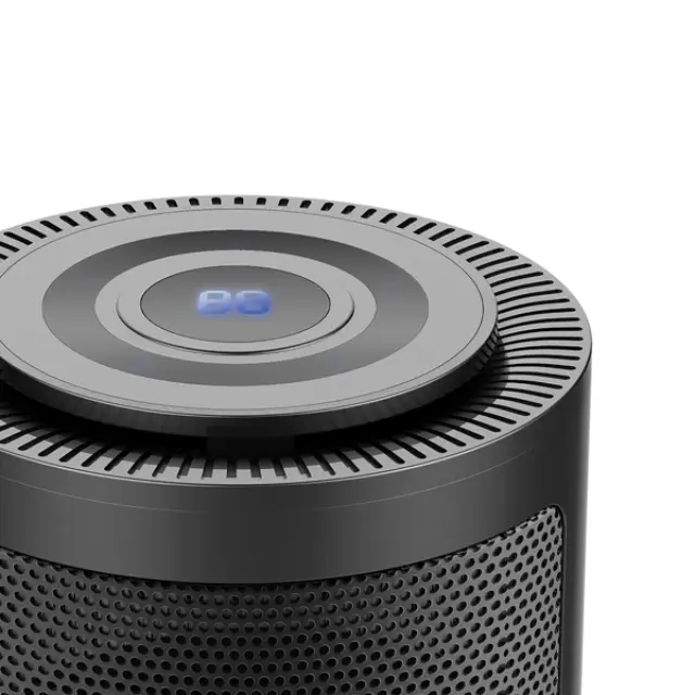 ΑΕΡΟΘΕΡΜΟ ΚΕΡΑΜΙΚΟ 1500W ΚΥΚΛΙΚΟ ΜΑΥΡΟ ΜΕ ΤΗΛΕΧΕΙΡΙΣΤΗΡΙΟ Μαύρο 2