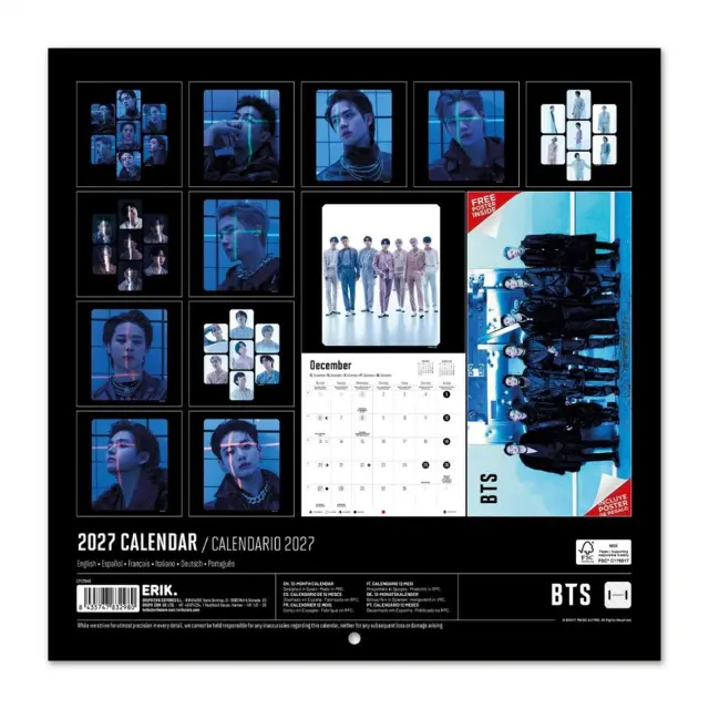 HMEΡΟΛΟΓΙΟ ΤΟΙΧΟΥ BTS 2027 30X30 CALENDAR CP27045 2
