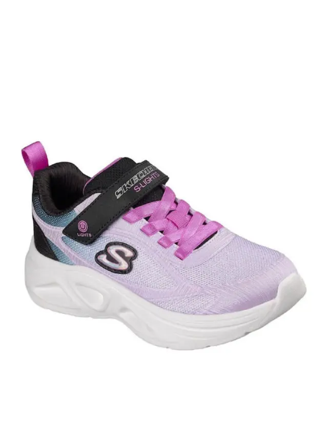 SkechersSola Glow 2.0 παιδικά αθλητικά με φωτάκια Μαύρο 303729LC-BKLV - 35 2