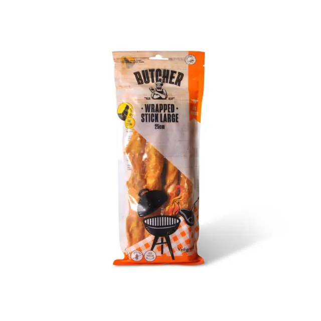 Vadigran Butcher BBQ Chicken Wrapped Stick Λιχουδιά Σκύλου με Κοτόπουλο Large 25cm 270gr